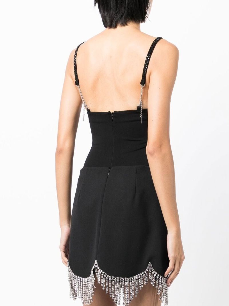 Black Crystal Embellished Bustier Bodysuit