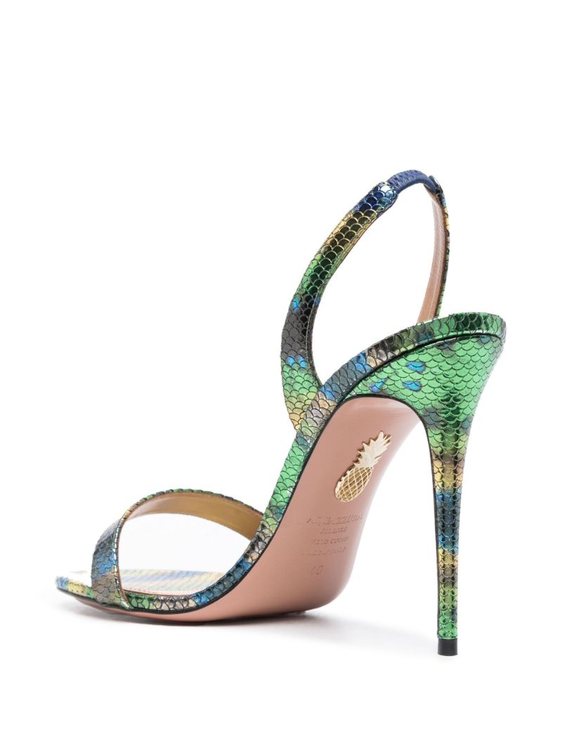 Green and Blue Snakeskin-effect 105 Slingback Sandals