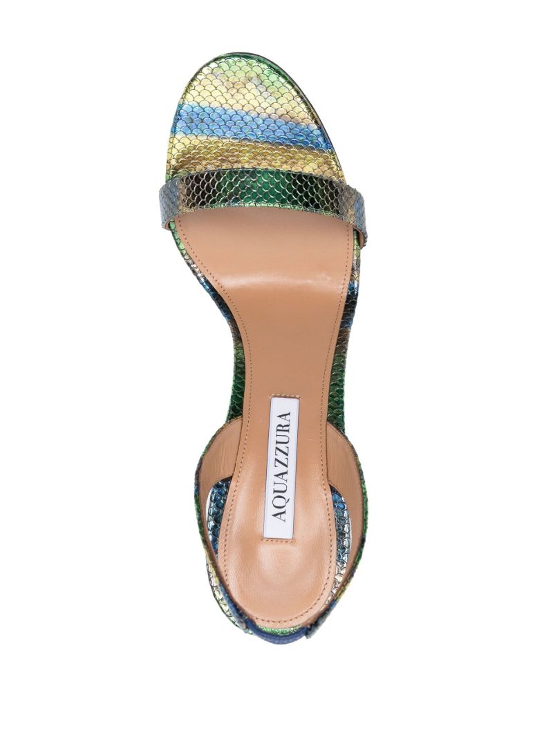 Green and Blue Snakeskin-effect 105 Slingback Sandals