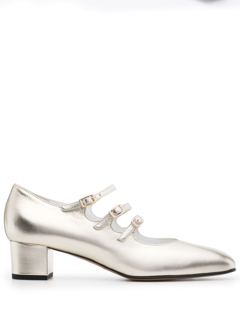Silver Buckle Fastening Pumps