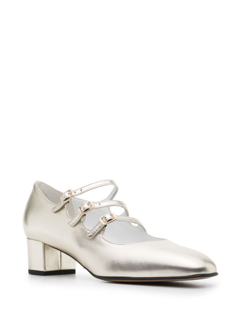 Silver Buckle Fastening Pumps
