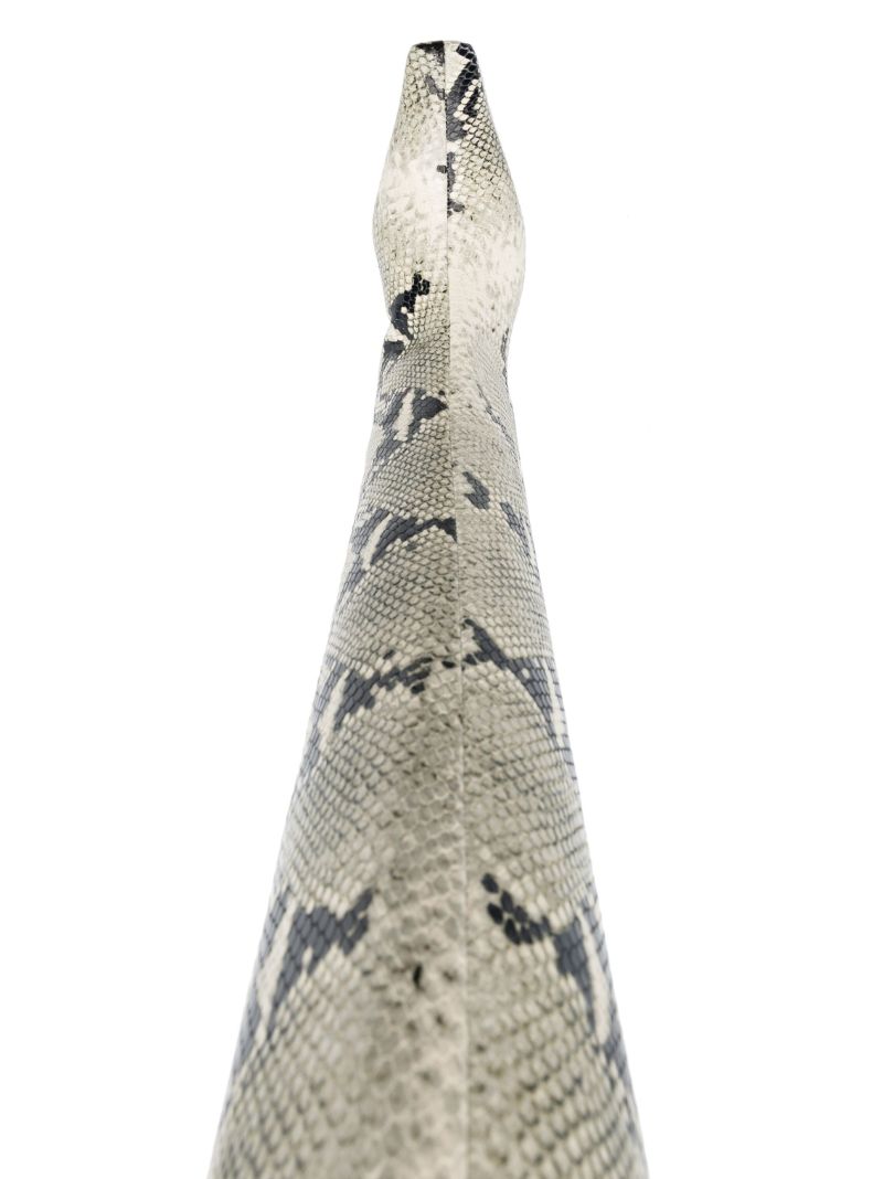 Neutral Davis Snakeskin Print Leather Boots