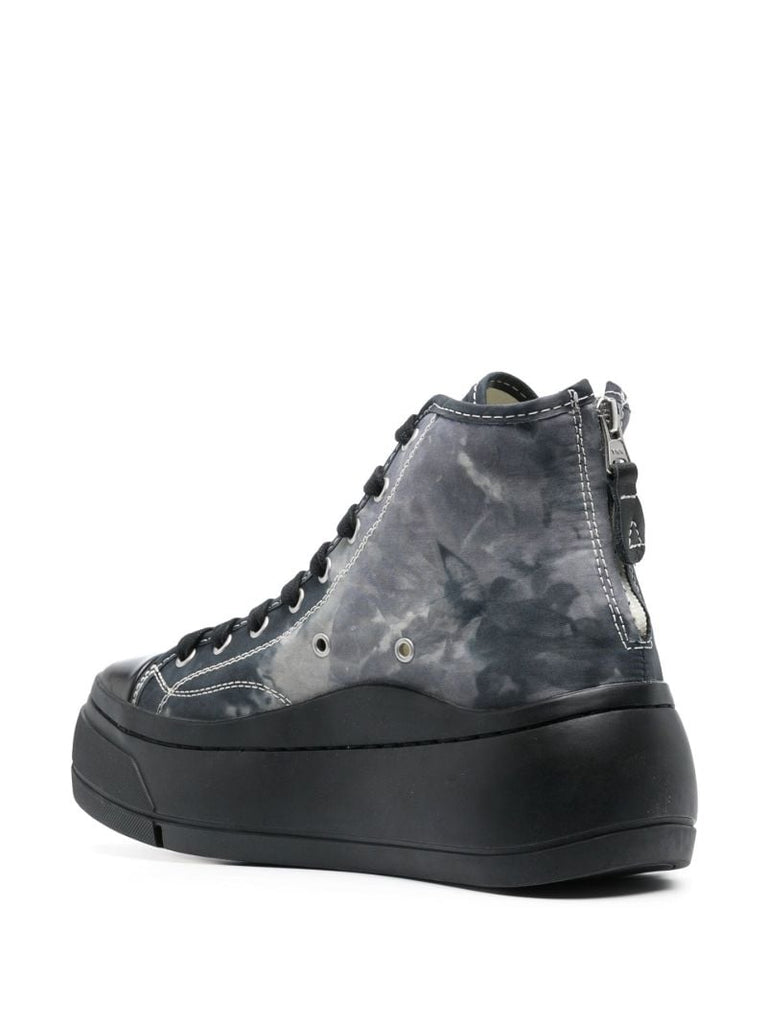Grey Tie-dye High-top Sneakers