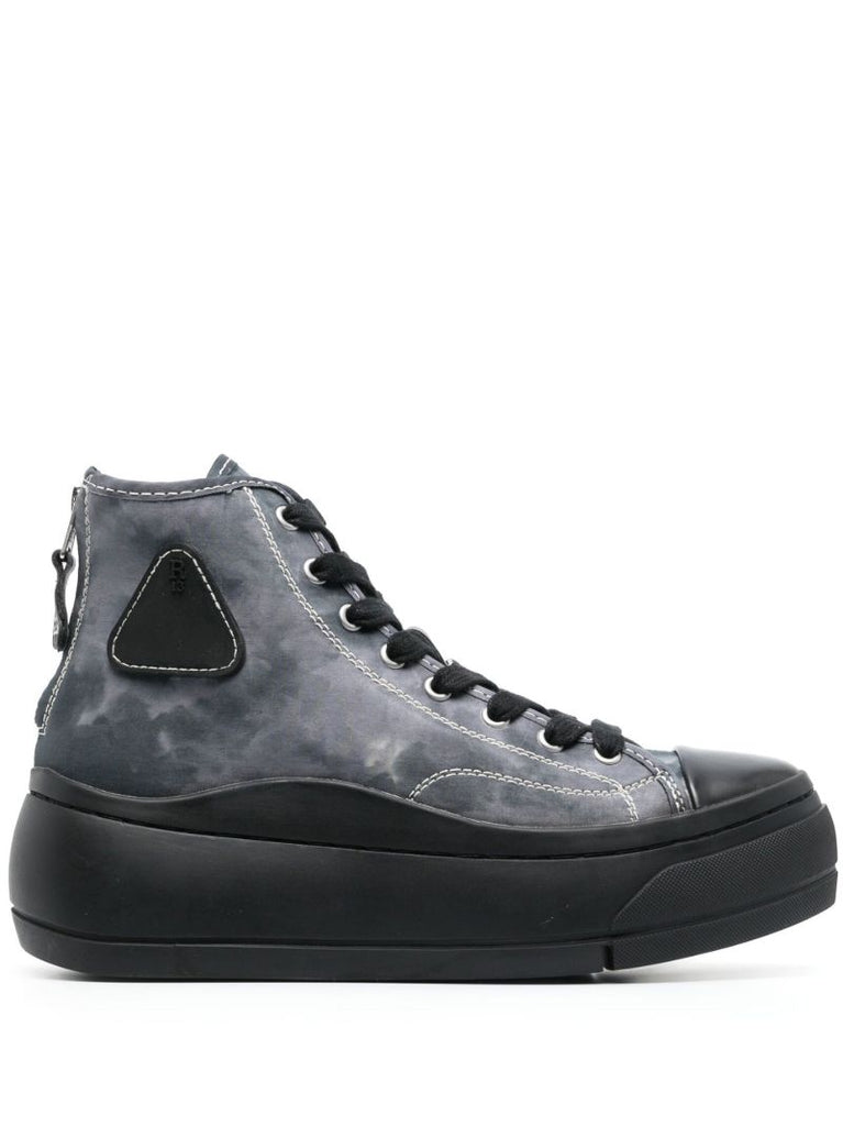 Grey Tie-dye High-top Sneakers