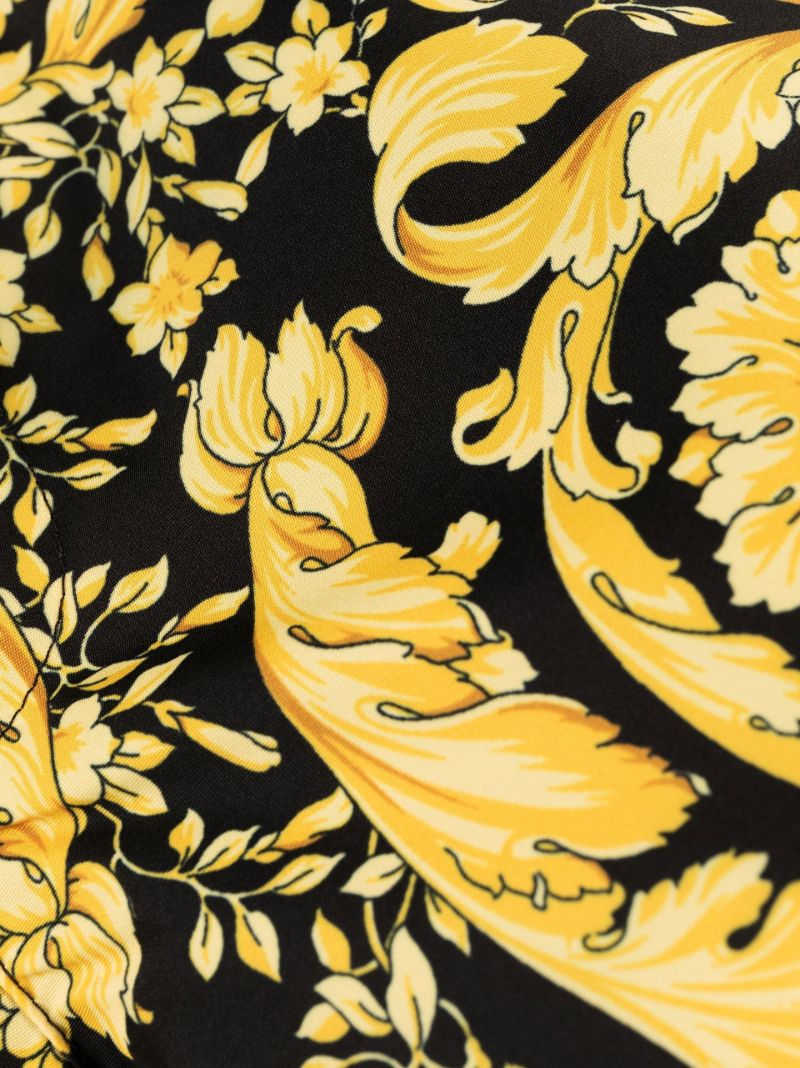 Black Baroque Print Swim Shorts