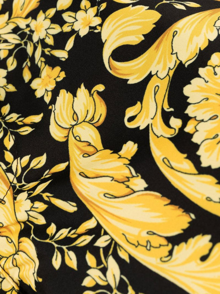 Black Baroque Print Swim Shorts