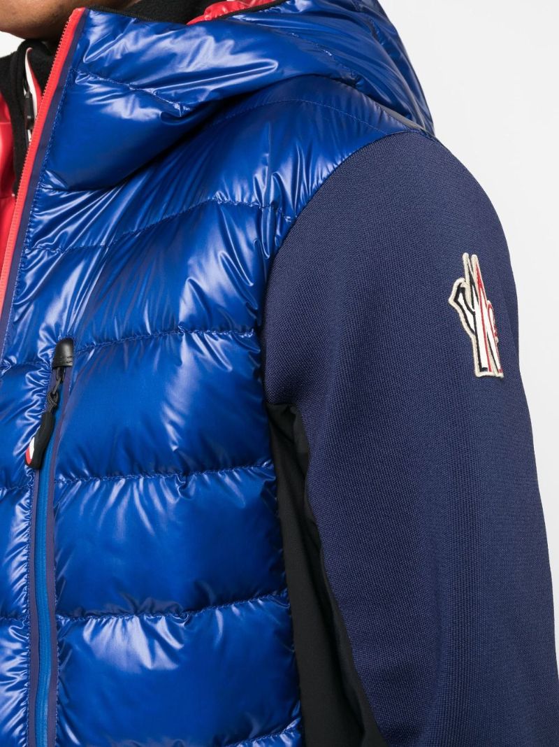 Blue Padded Panel Hooded Jacket