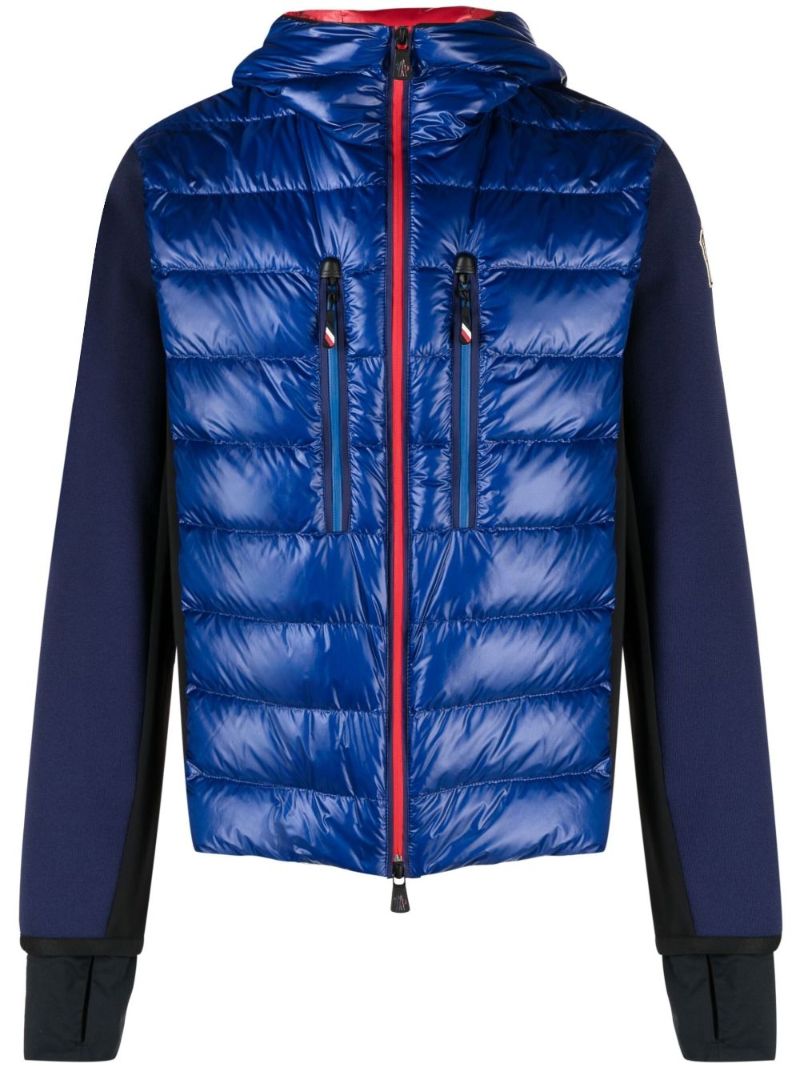 Blue Padded Panel Hooded Jacket