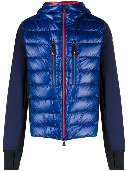 Blue Padded Panel Hooded Jacket