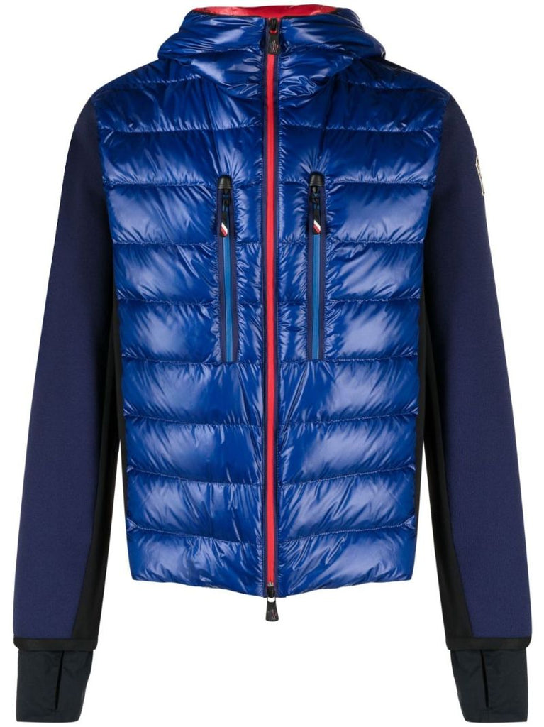 Blue Padded Panel Hooded Jacket