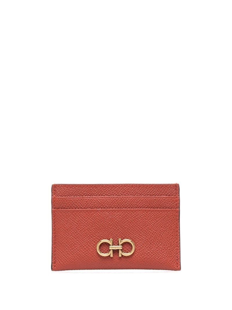 Brown Gancini Leather Card Holder