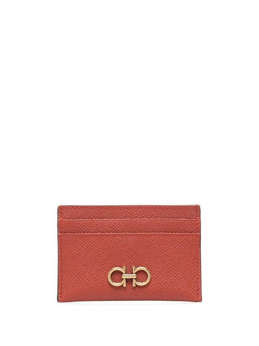 Brown Gancini Leather Card Holder