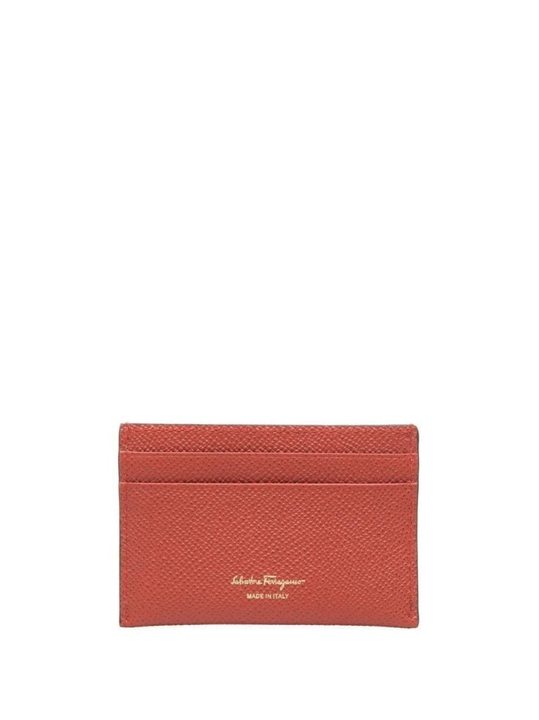 Brown Gancini Leather Card Holder