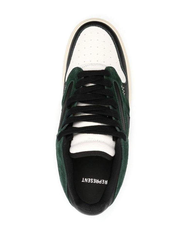 Black Reptor Low-top Leather Sneakers
