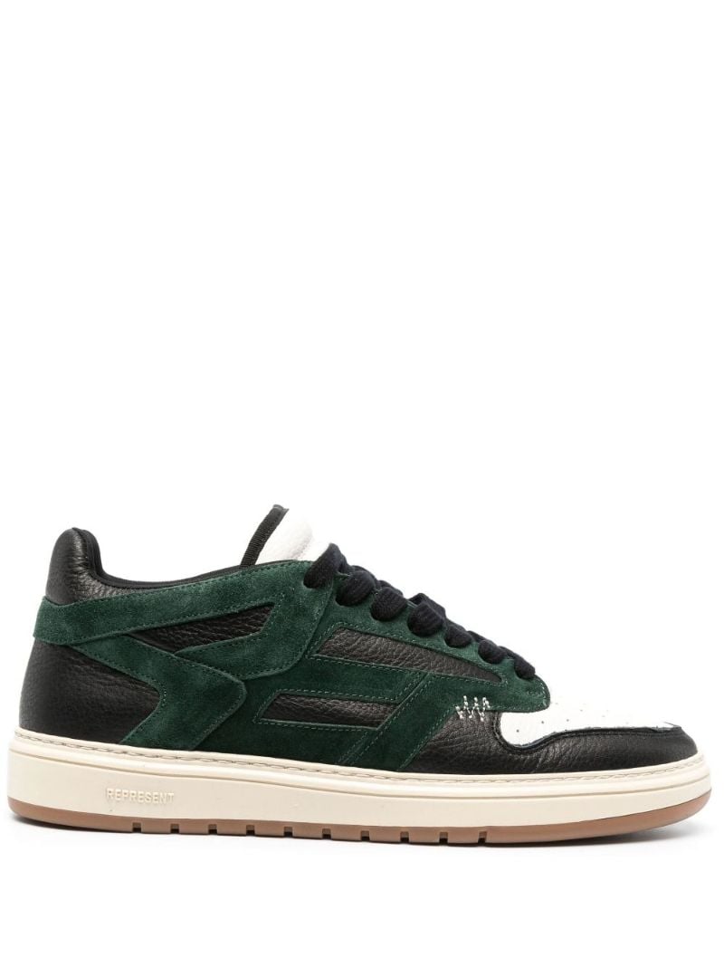 Black Reptor Low-top Leather Sneakers
