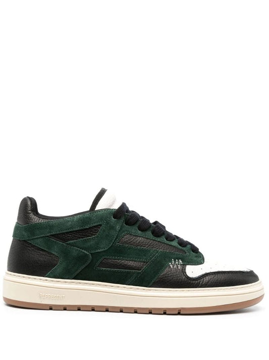Black Reptor Low-top Leather Sneakers