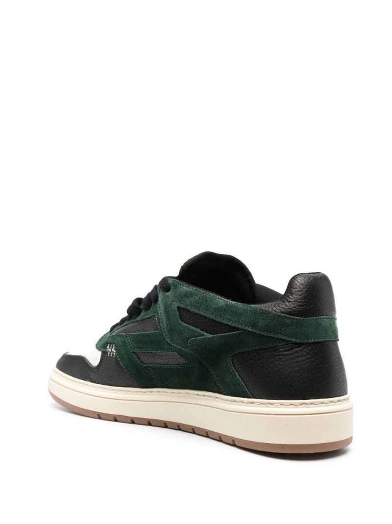 Black Reptor Low-top Leather Sneakers