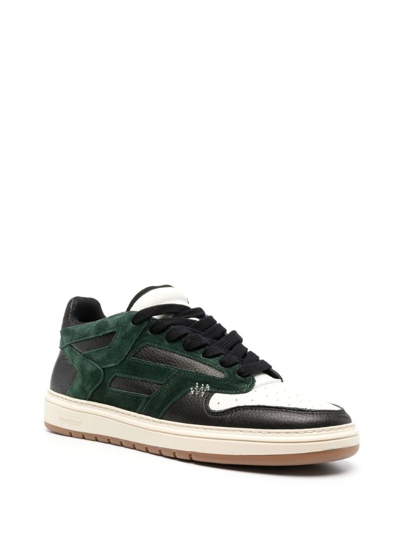 Black Reptor Low-top Leather Sneakers