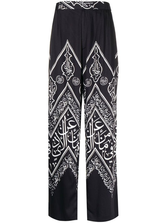 Black Graphic Print Trousers