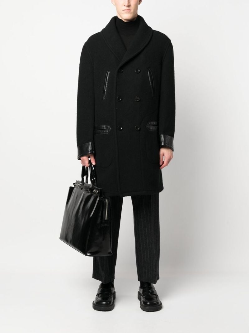 Black Double-breasted Tailored Coat