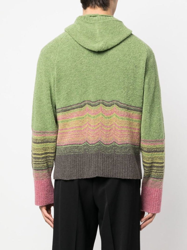 Green Ketra Striped Zip-up Hoodie