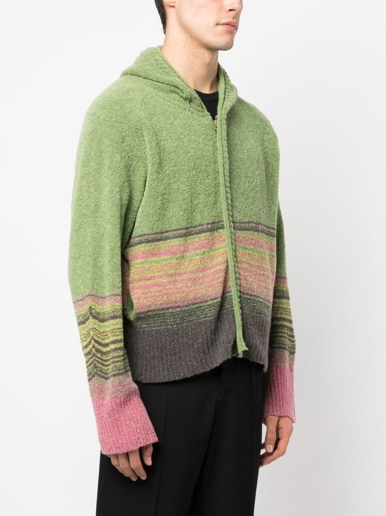 Green Ketra Striped Zip-up Hoodie