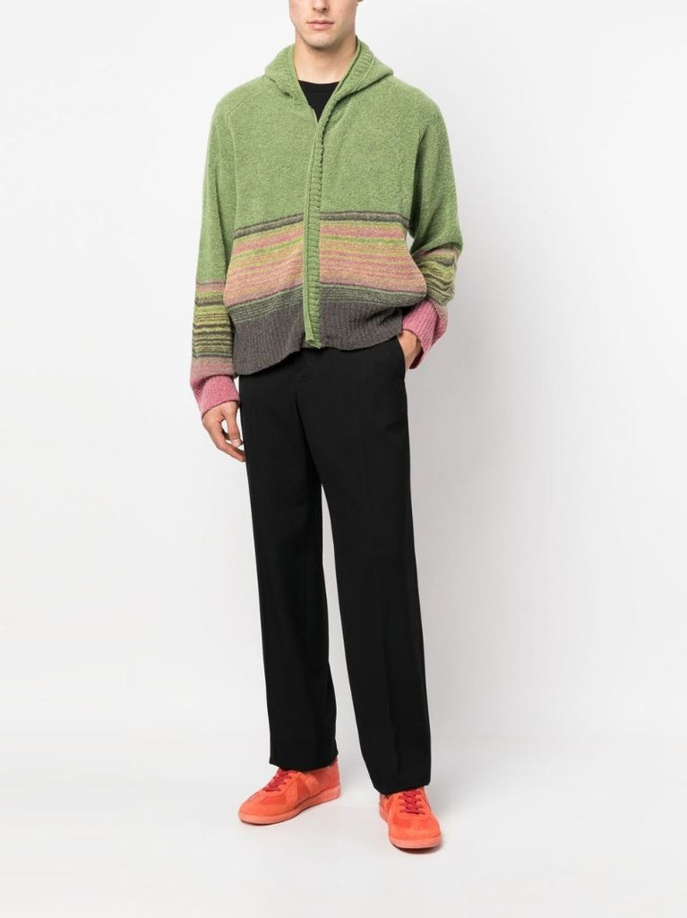 Green Ketra Striped Zip-up Hoodie