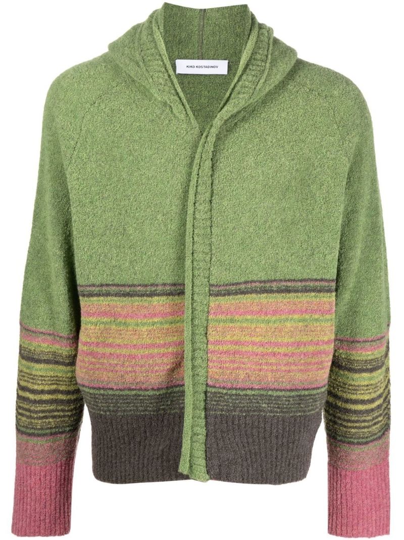 Green Ketra Striped Zip-up Hoodie