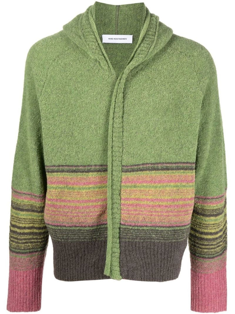 Green Ketra Striped Zip-up Hoodie