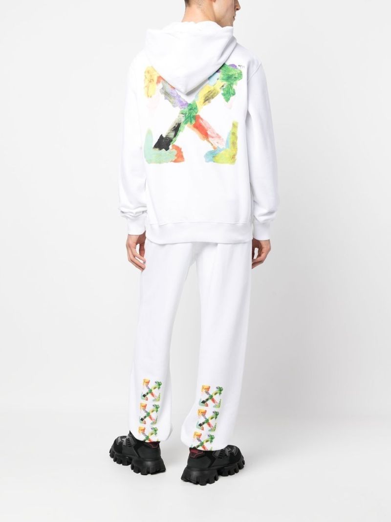 White Arrow Print Hoodie