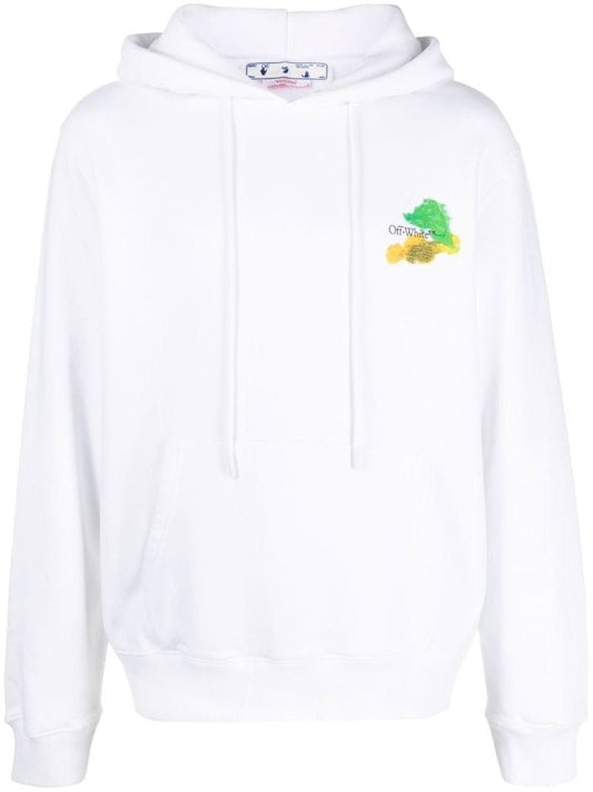 White Arrow Print Hoodie