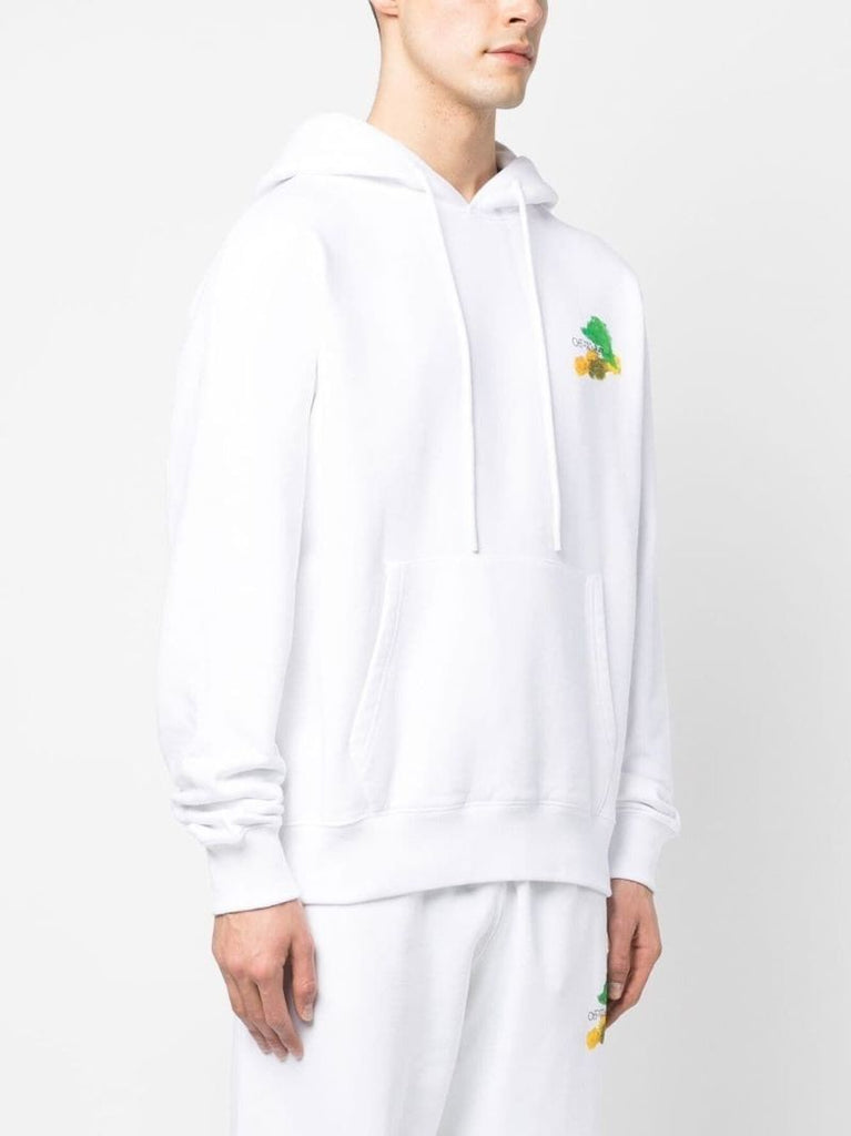 White Arrow Print Hoodie