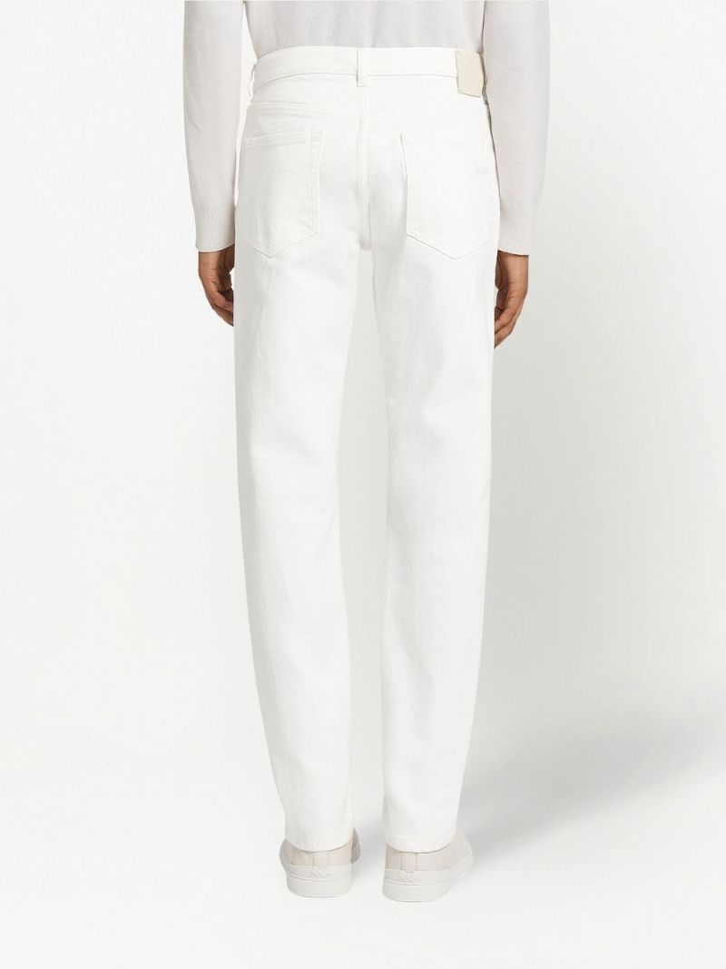 White Straight-leg Jeans