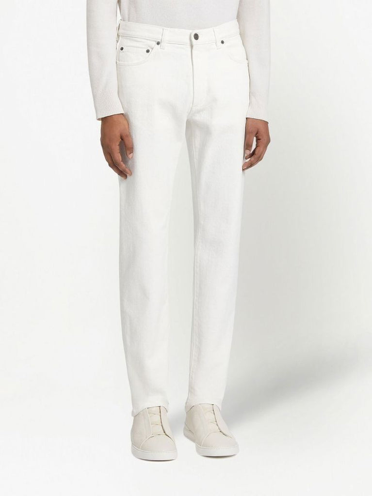 White Straight-leg Jeans