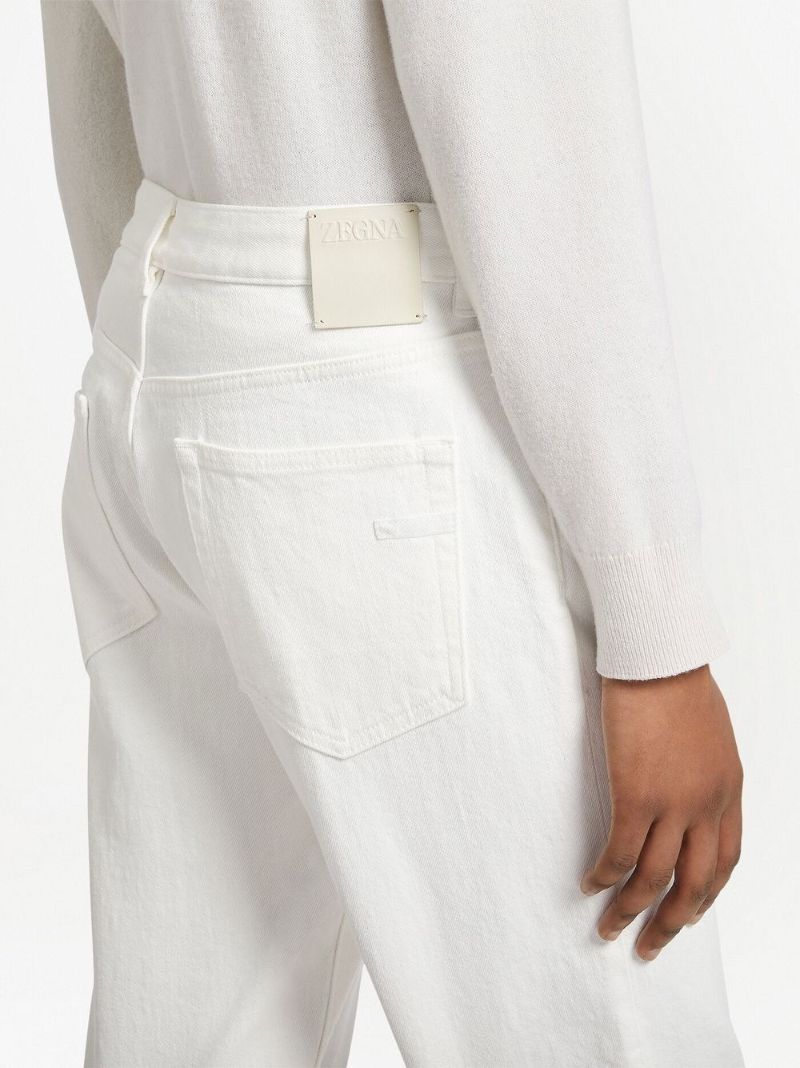 White Straight-leg Jeans