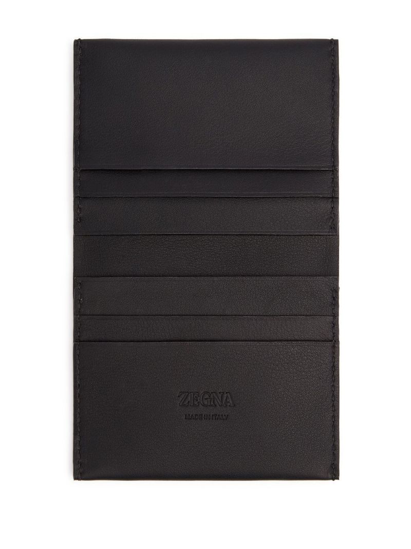 Black Bi-fold Leather Cardholder