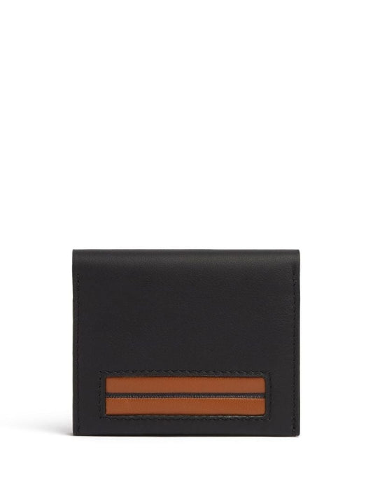 Black Bi-fold Leather Cardholder