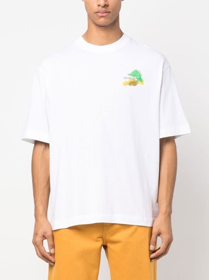 White Brush Arr Over T-shirt