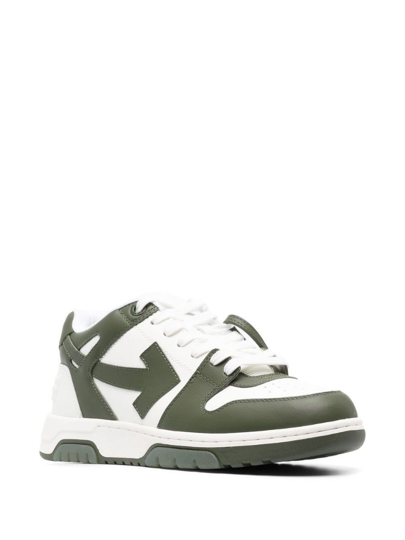 White and Green Out of Office Sneakers