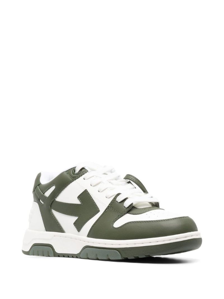 White and Green Out of Office Sneakers