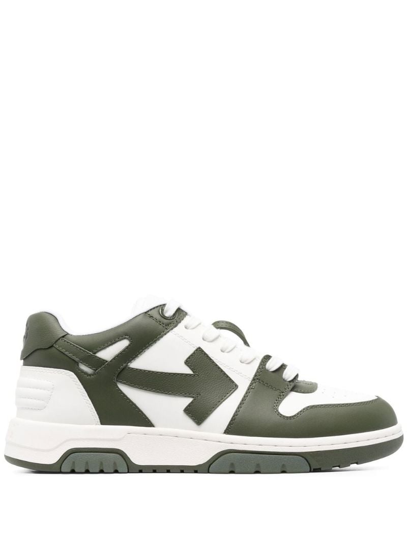 White and Green Out of Office Sneakers