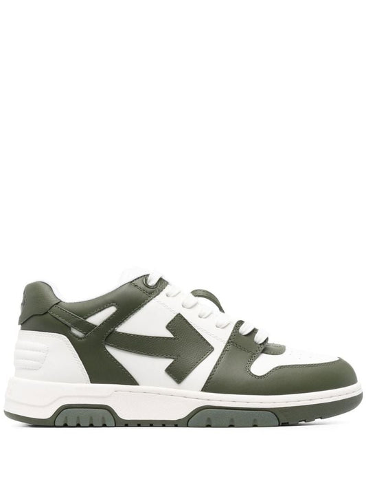 White and Green Out of Office Sneakers