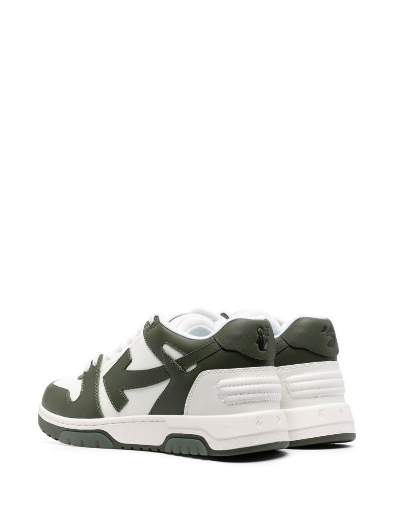 White and Green Out of Office Sneakers