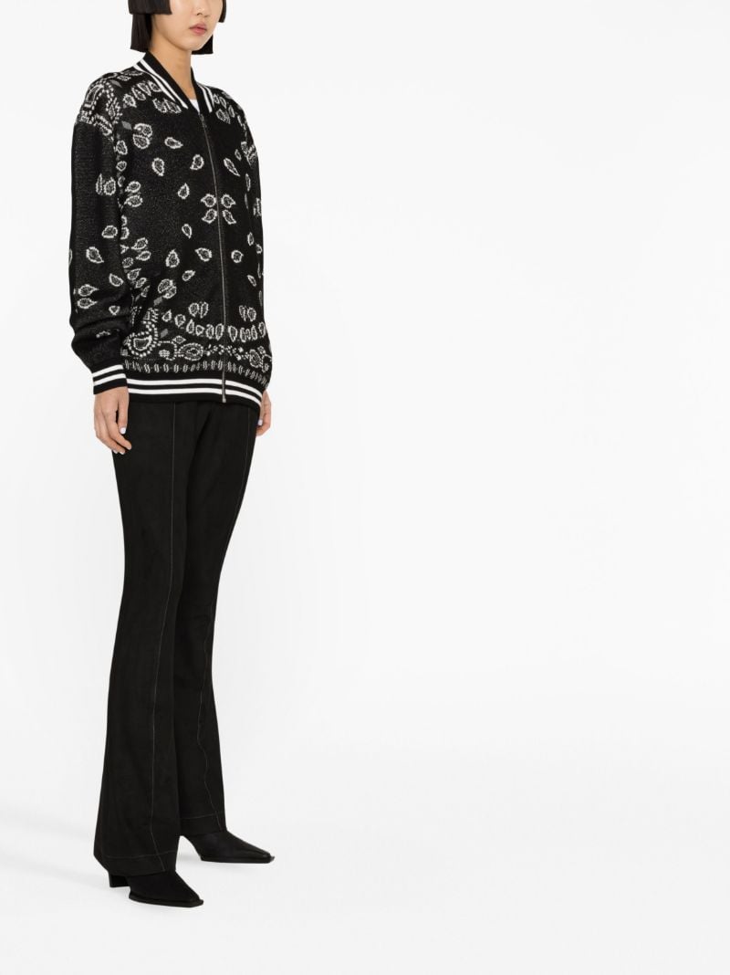 Black Bandana Piquet Jacquard Bomber Jacket