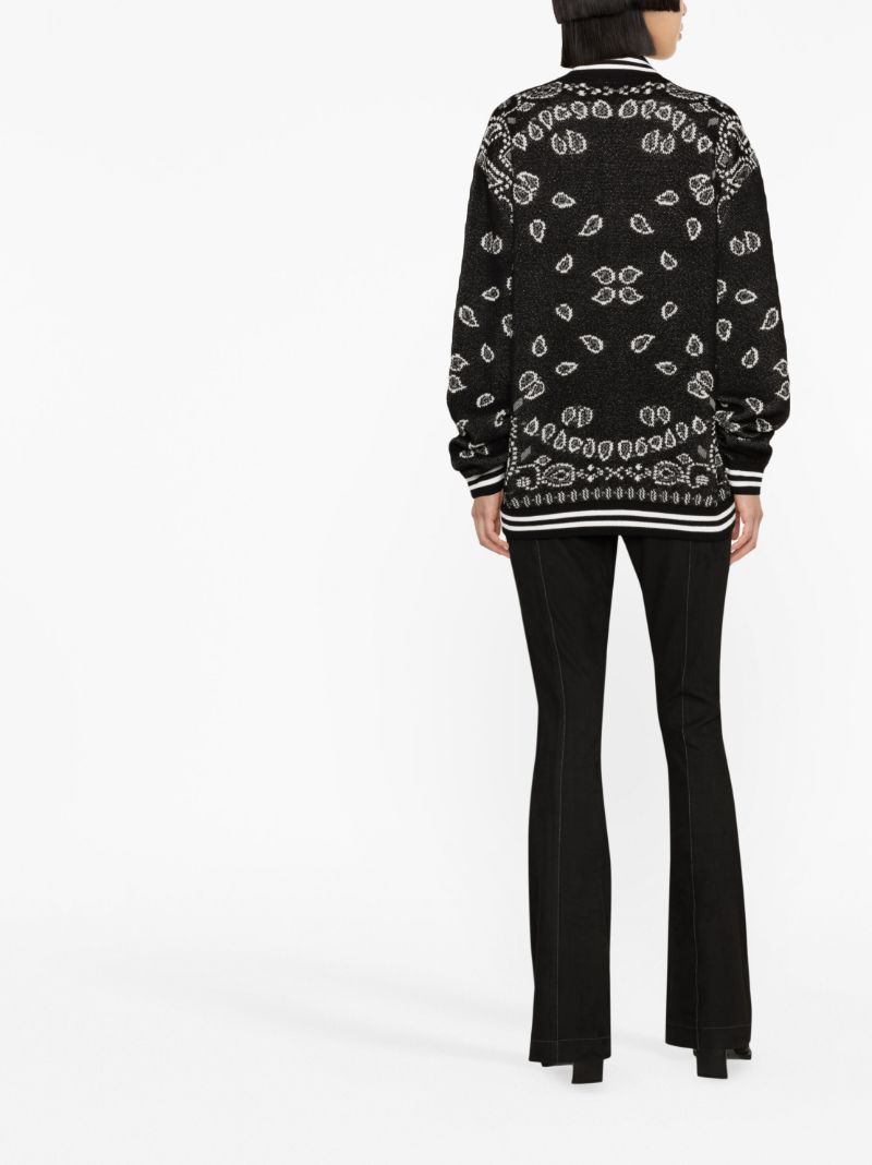 Black Bandana Piquet Jacquard Bomber Jacket