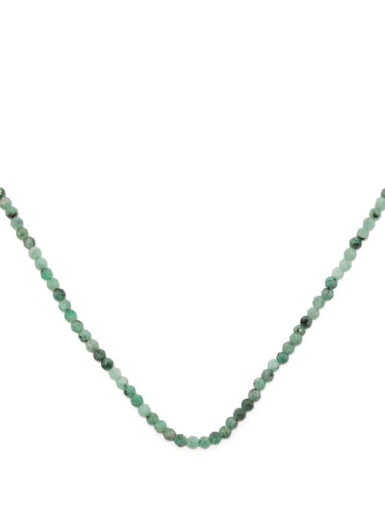 14k Yellow Gold Emerald Beaded Necklace