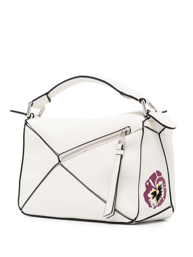 Small Puzzle Pansies Crossbody Bag