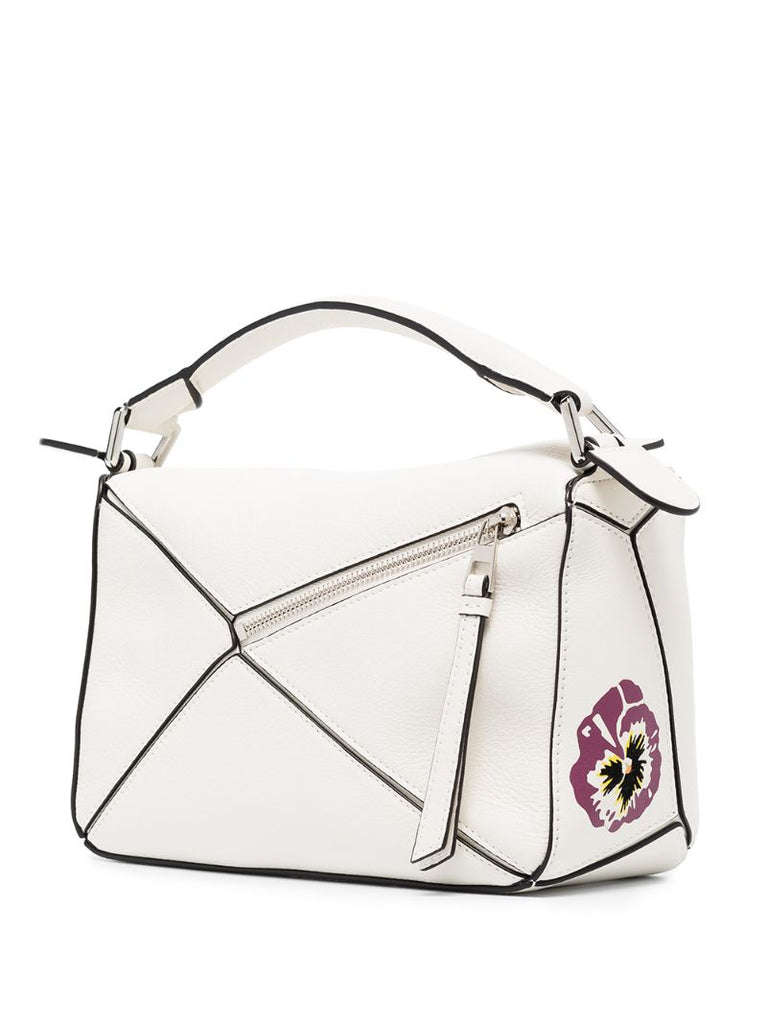 Small Puzzle Pansies Crossbody Bag