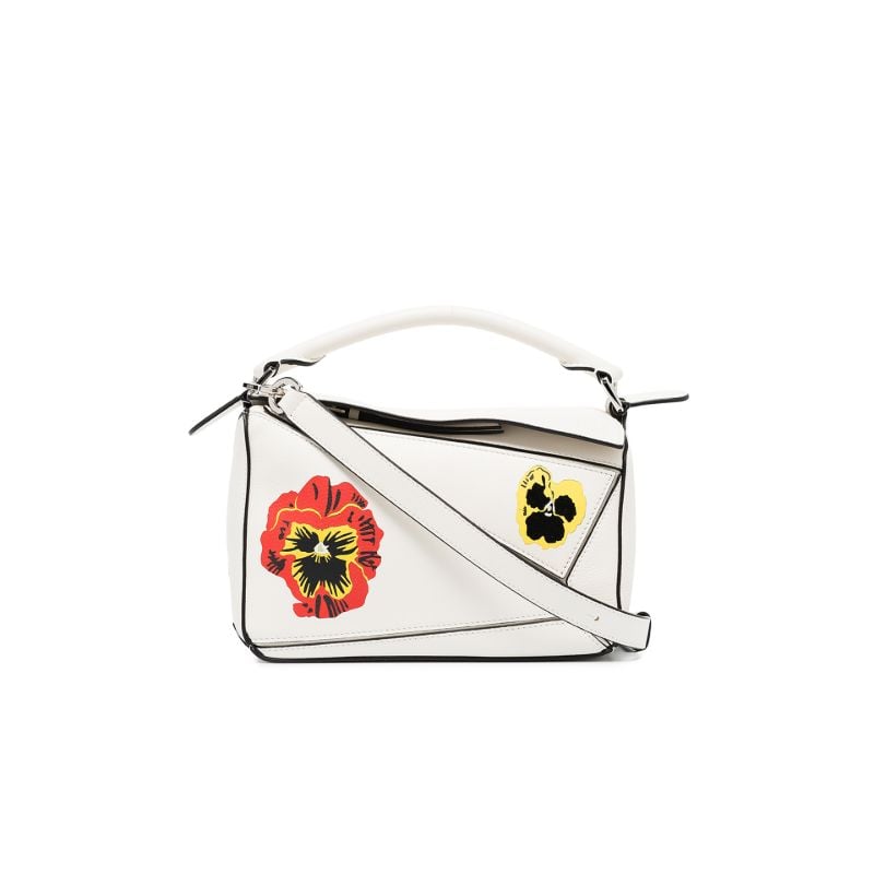 Small Puzzle Pansies Crossbody Bag