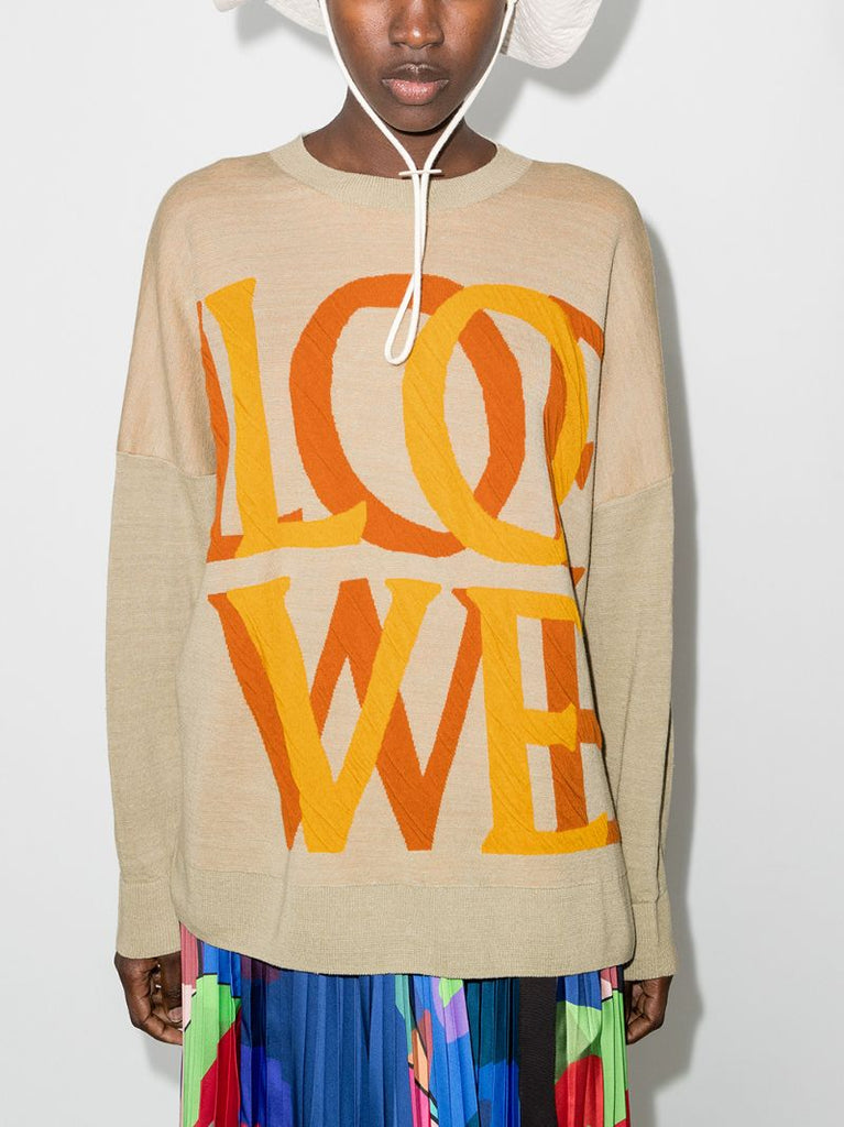 Logo-jacquard Oversized Jumper